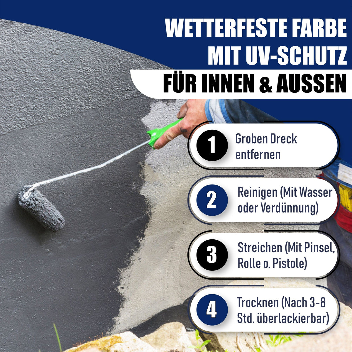 Betonmaling Citrongul RAL 1012 med malersæt (X500) - Hamburger Lack-Profi