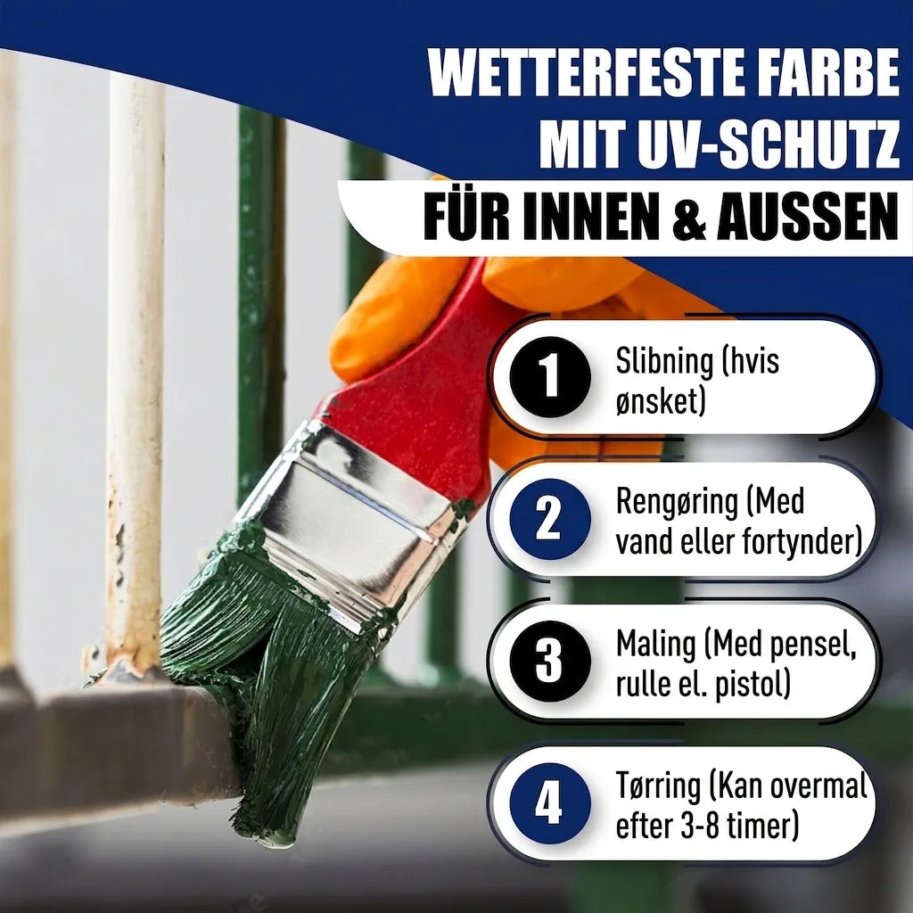 Metalbeskyttelseslak Oceanblå RAL 5020 - slidstærk & stødsikker Hamburger Lack-Profi, Billede 26
