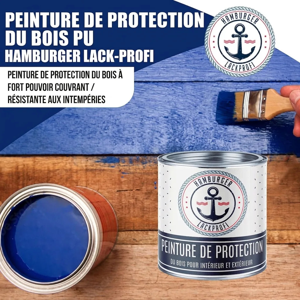 PU Holzschutzfarbe RAL 1005 Honiggelb - Wetterschutzfarbe - Hamburger Lack-Profi
