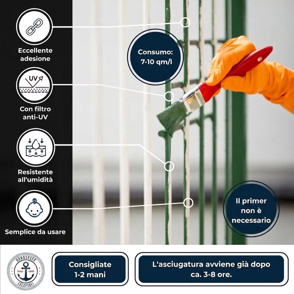 3 i 1 Løvgrøn RAL 6002 - Rustbeskyttelse - Hamburger Lack-Profi, Billede 15