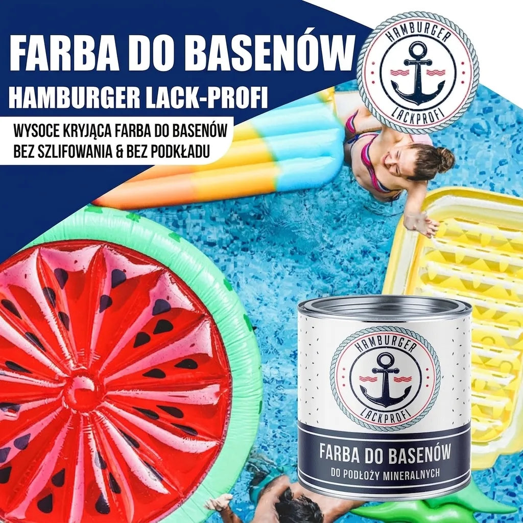 Poolmaling i Umbragrå RAL 7022 til svømmebassin med malersæt (X300) - Hamburger Lack-Profi