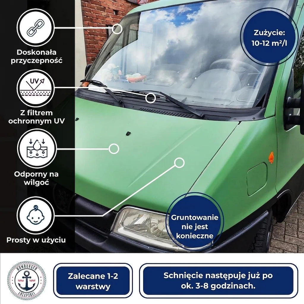 2K Bilmaling Brunrød RAL 3011 - høj dækkeevne & rustbeskyttende Hamburger Lack-Profi