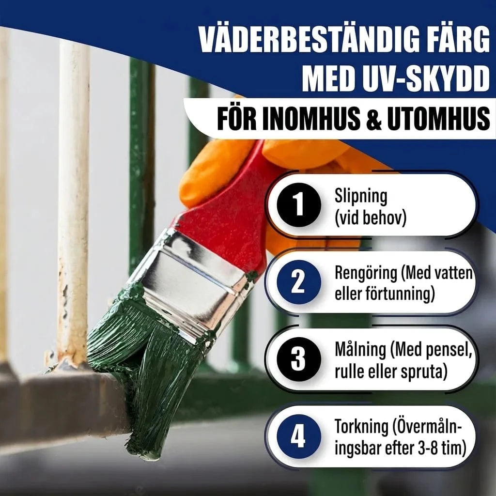 Metalbeskyttelseslak i Lys elfenben RAL 1015 med malersæt (X300) & fortynder (1 L) - Spartilbud -30 % - Hamburger Lack-Profi