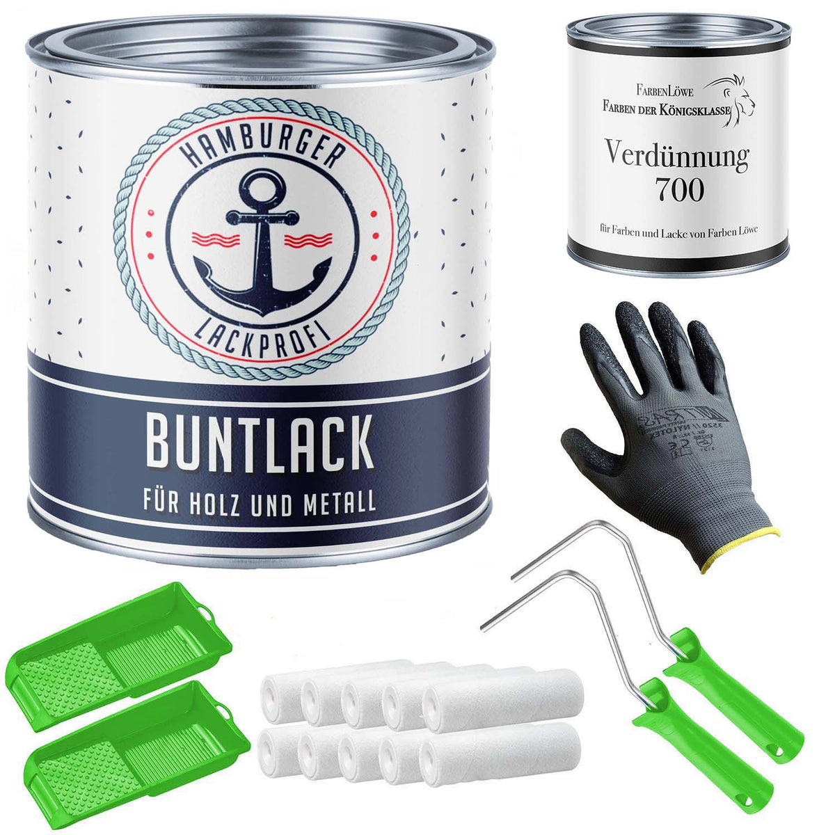 Kulørt lak i Pastelgul RAL 1034 med malersæt (X300) - Hamburger Lack-Profi