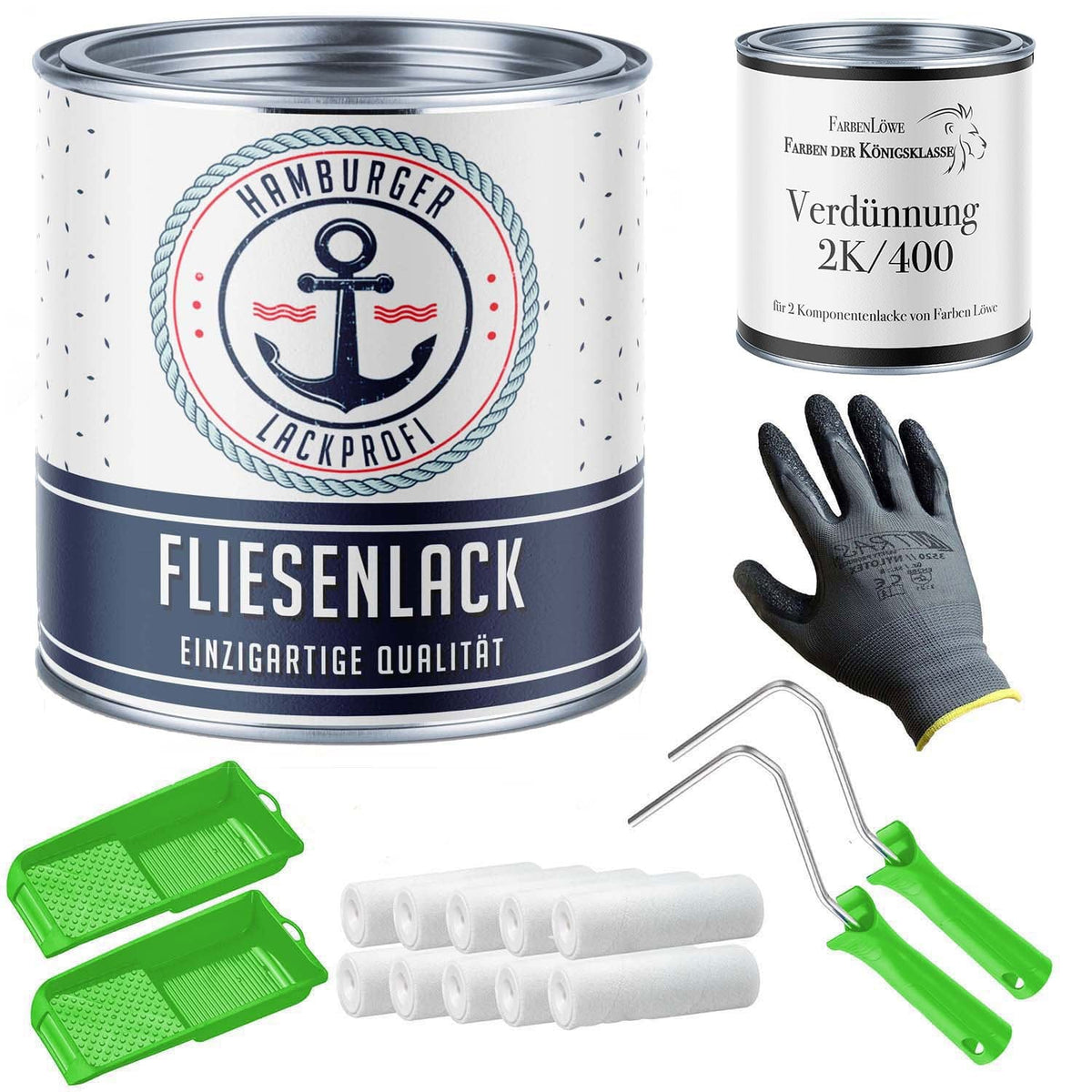 Fliesenlack in Violettblau RAL 5000 mit Lackierset (X300) - Hamburger Lack-Profi
