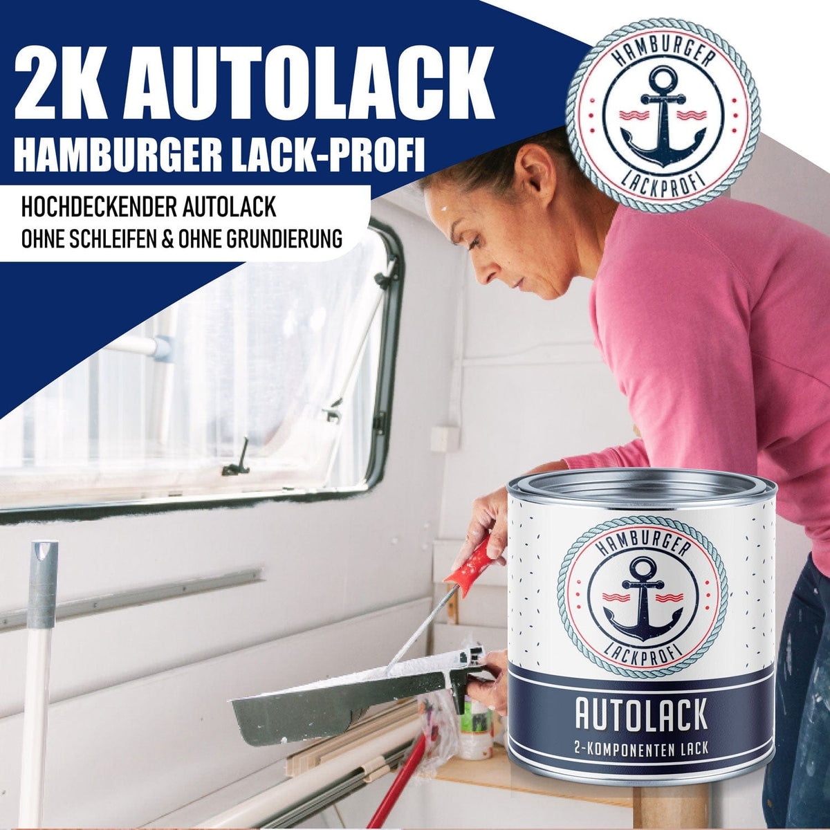 2K Bilmaling Karrygul RAL 1027 - høj dækkeevne & rustbeskyttende - Hamburger Lack-Profi