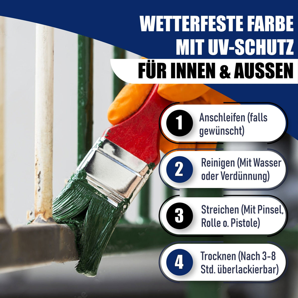 Metalbeskyttelseslak i Dueblå RAL 5014 med malersæt (X500) - Hamburger Lack-Profi, Billede 3