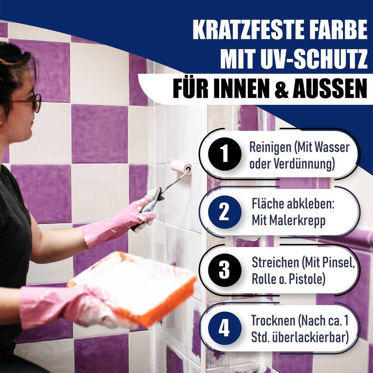 Flisemaling i Okkerbrun RAL 8001 - Fliselak med malersæt (X300) - Hamburger Lack-Profi, Billede 3