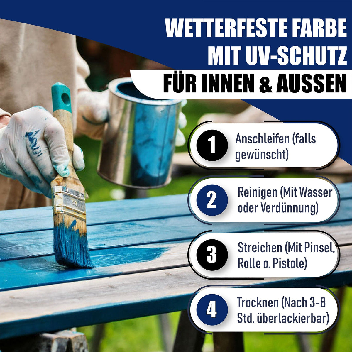 Kulørt lak i Gråhvid RAL 9002 med malersæt (X500) - Hamburger Lack-Profi