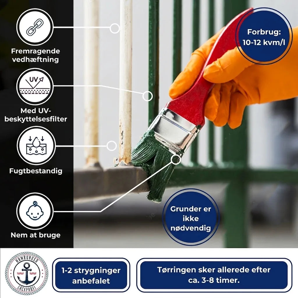 Metalbeskyttelseslak i Signalbrun RAL 8002 med malersæt (X300) - Hamburger Lack-Profi, Billede 40