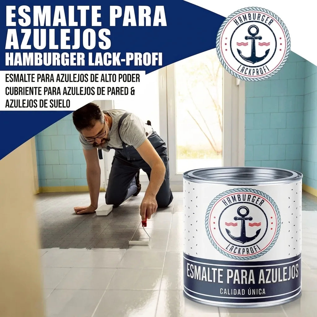 Hamburger Lack-Profi Fliesenlack Verkehrsgelb RAL 1023 - hochdeckende Fliesenfarbe Gelb - Hamburger Lack-Profi