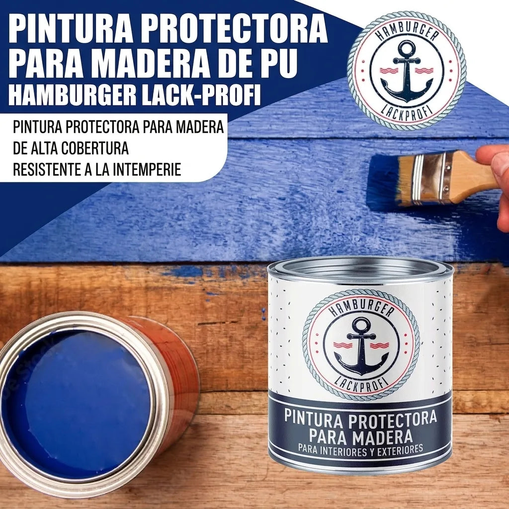 PU Træbeskyttelsesmaling RAL 6028 Fyrregrøn - Vejrbestandig maling - Hamburger Lack-Profi
