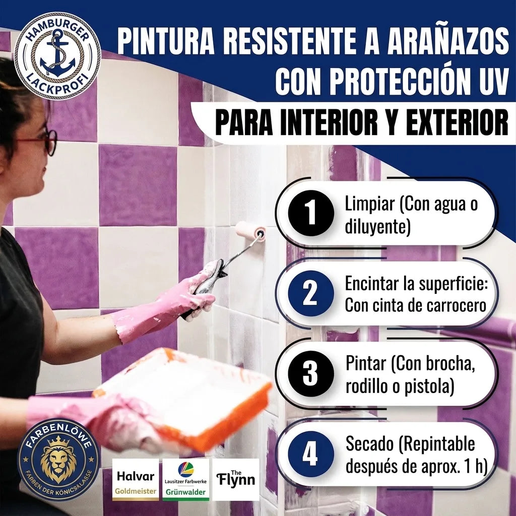 Hamburger Lack-Profi Fliesenlack Lichtgrün RAL 6027 - hochdeckende Fliesenfarbe Grün - Hamburger Lack-Profi
