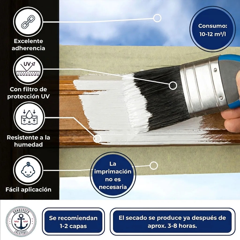 PU træbeskyttelsesmaling RAL 5013 Kobaltblå - Vejrbestandig maling - Hamburger Lack-Profi