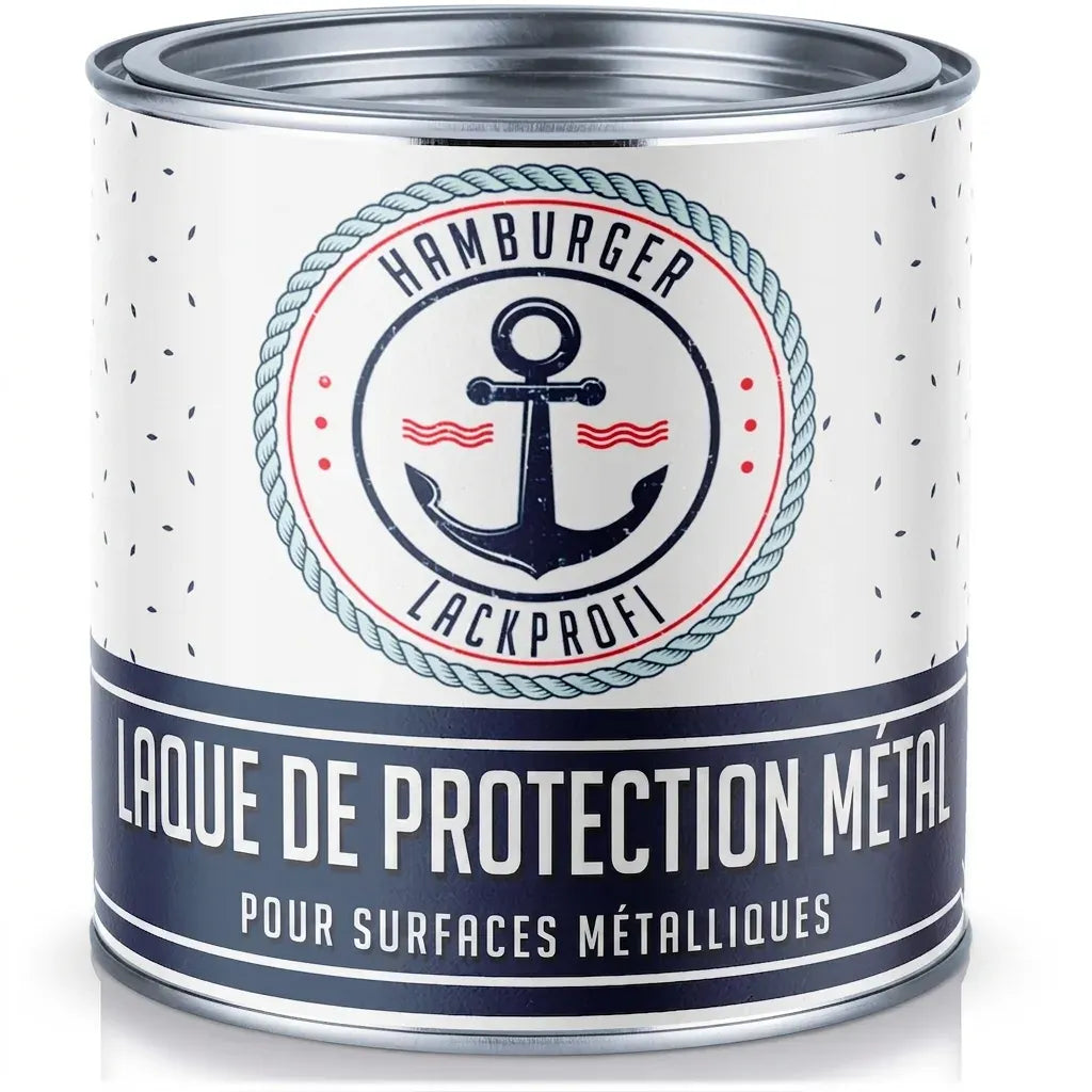 Metalbeskyttelseslak i Trafiksort RAL 9017 med malersæt (X300) & fortynder (1 L) - Spartilbud -30 % - Hamburger Lack-Profi