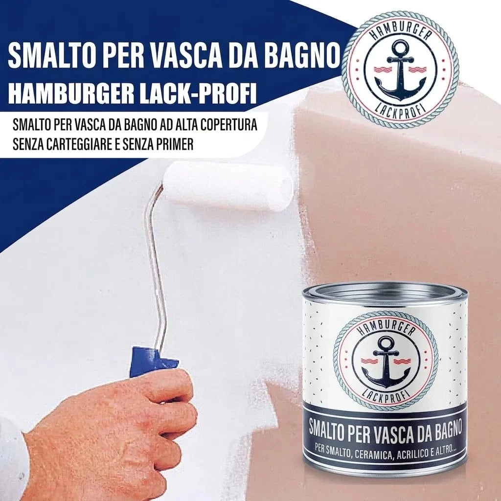 Hamburger Lack-Profi Badewannenlack Hamburger Lack-Profi 2K Badewannenlack Verkehrsschwarz RAL 9017 - Glänzend / Seidenmatt / Matt
