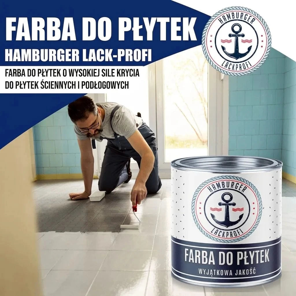 Flisemaling i Turkisgrøn RAL 6016 med malersæt (X300) & fortynder (1 L) - Spartilbud -30 % - Hamburger Lack-Profi