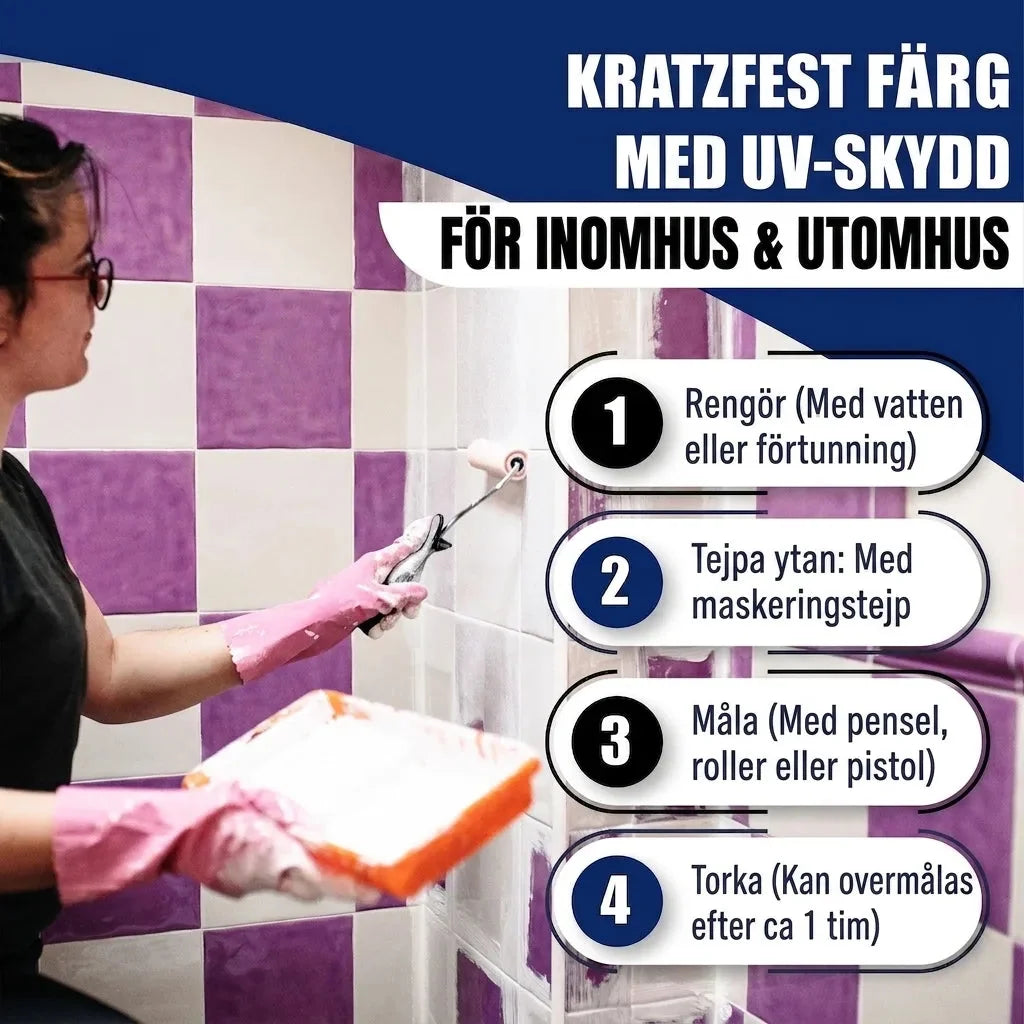 Flisemaling i Majgrøn RAL 6017 - Fliselak med malersæt (X300) - Hamburger Lack-Profi