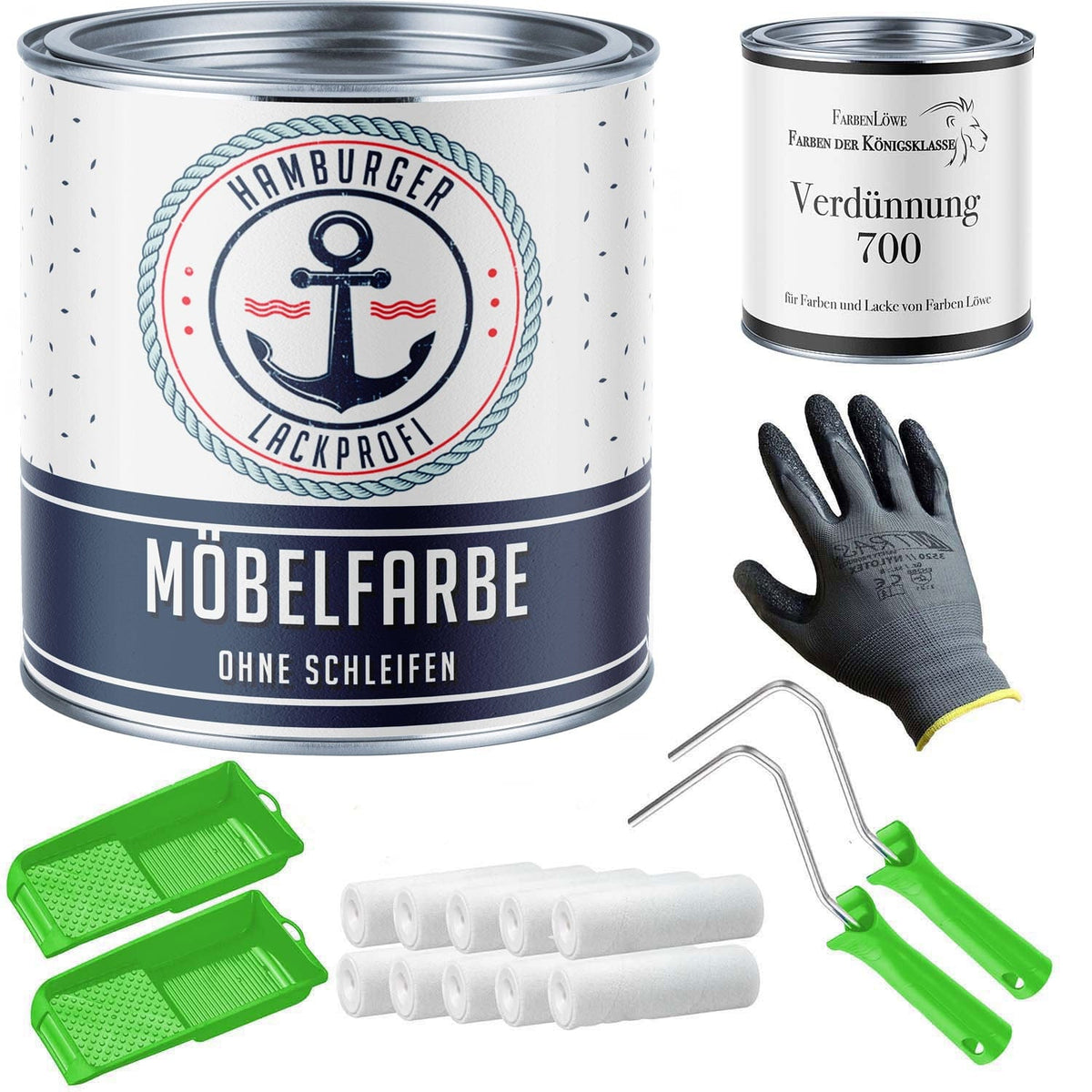 Møbelmaling uden slibning RAL 4009 Pastelviolet - Møbellak med malersæt (X300) - Hamburger Lack-Profi