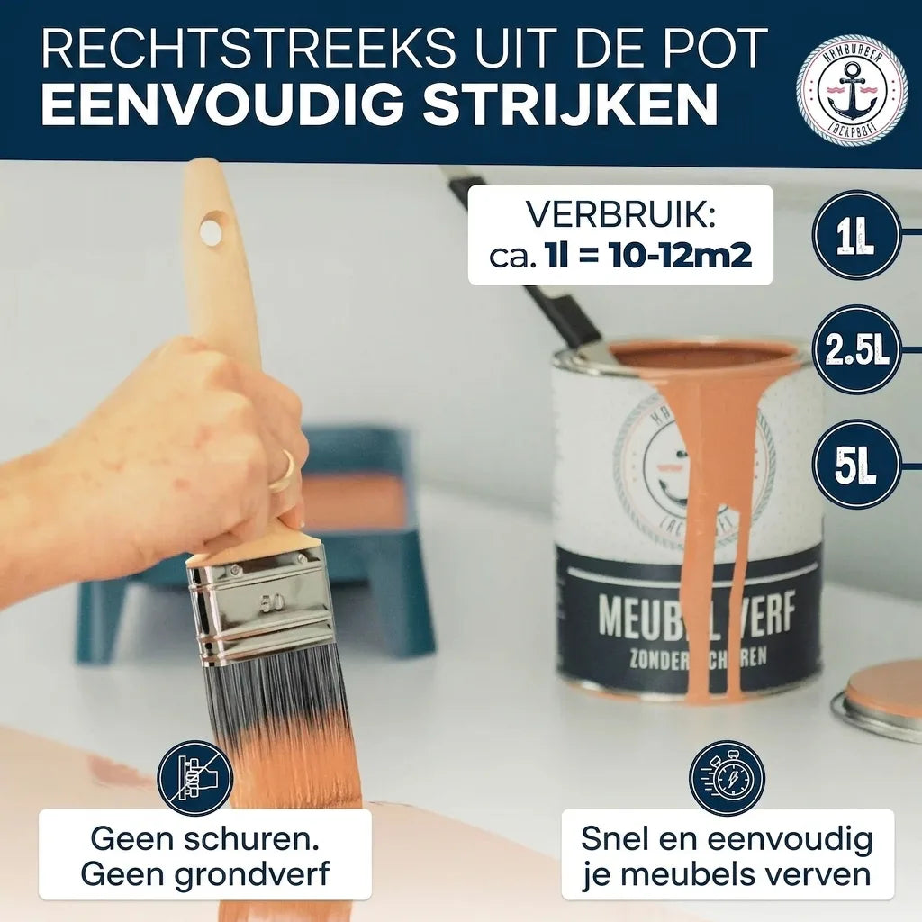 Møbelmaling uden slibning RAL 8007 Rådyrbrun - Møbellak Hamburger Lack-Profi