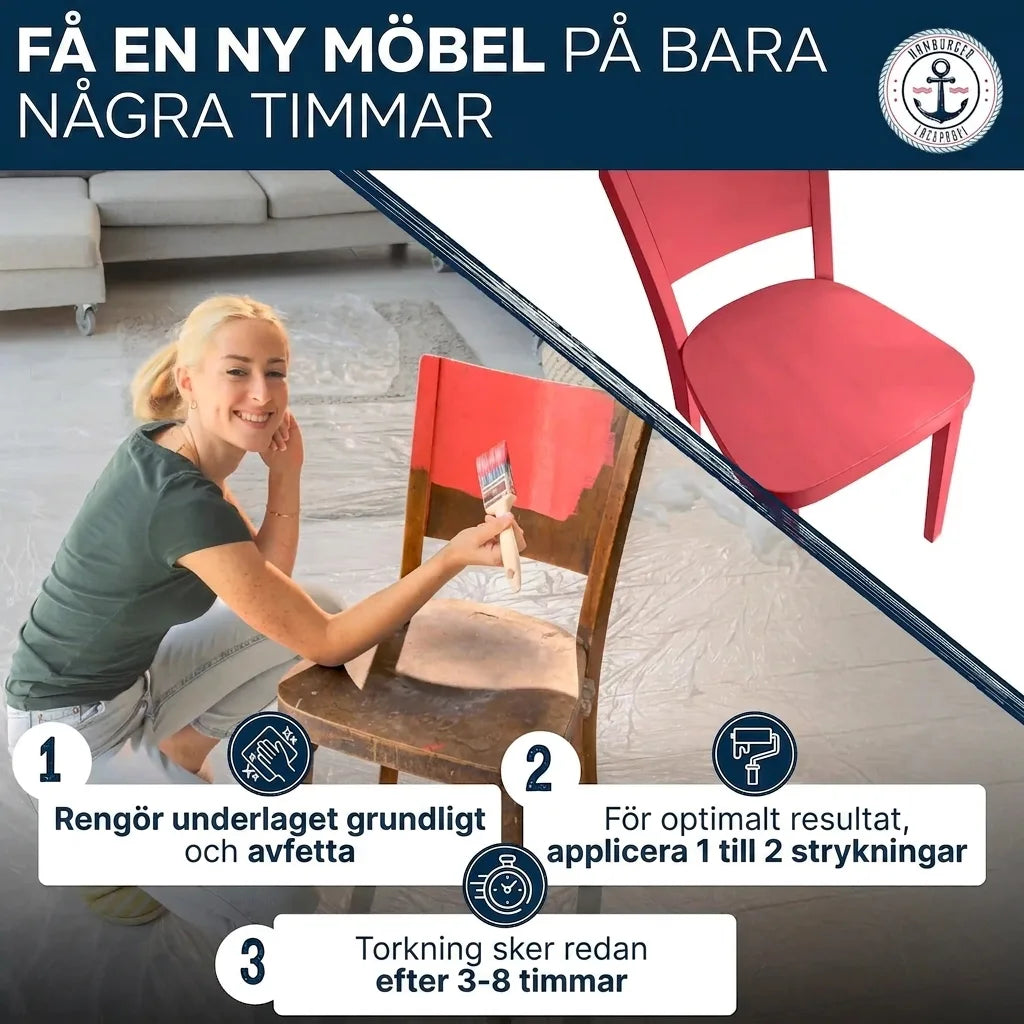 Möbelfarbe ohne Schleifen RAL 1013 Perlweiß - Möbellack Hamburger Lack-Profi - Hamburger Lack-Profi